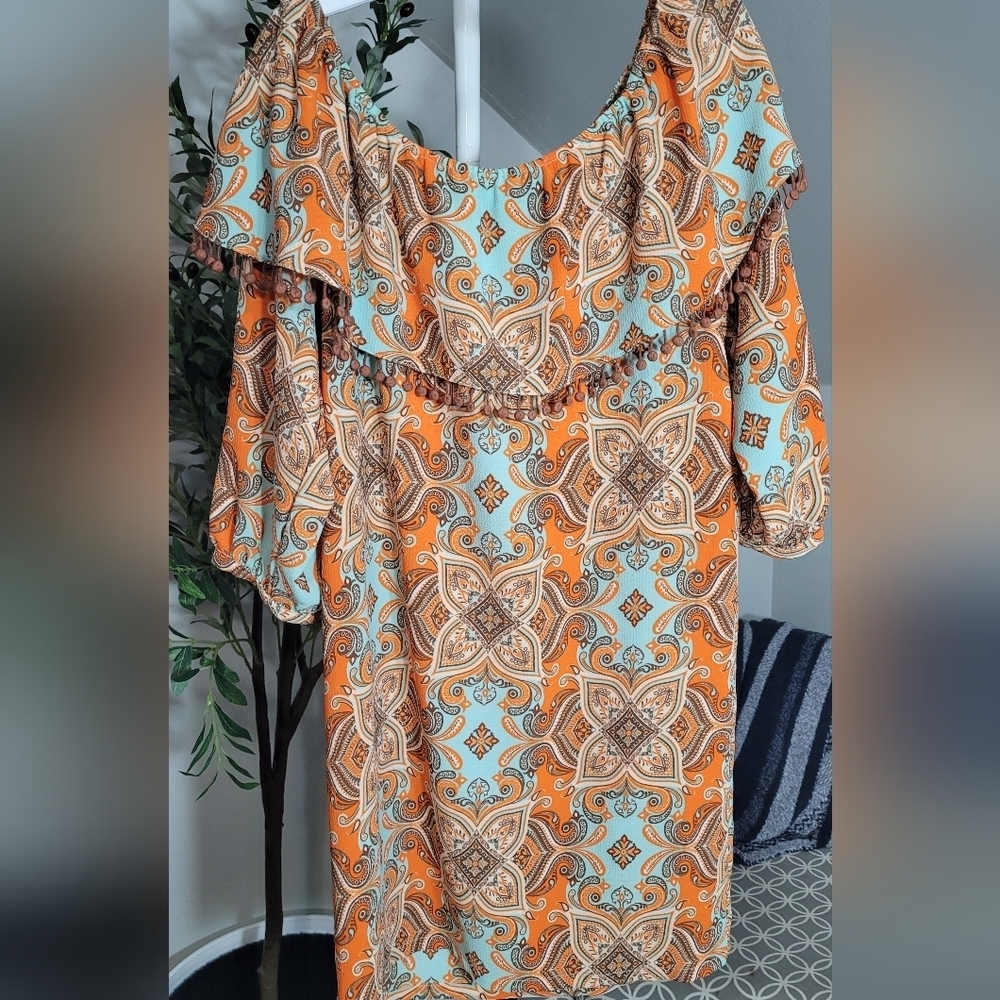 Uncle Frank Floral Print Dress with Tassels XS